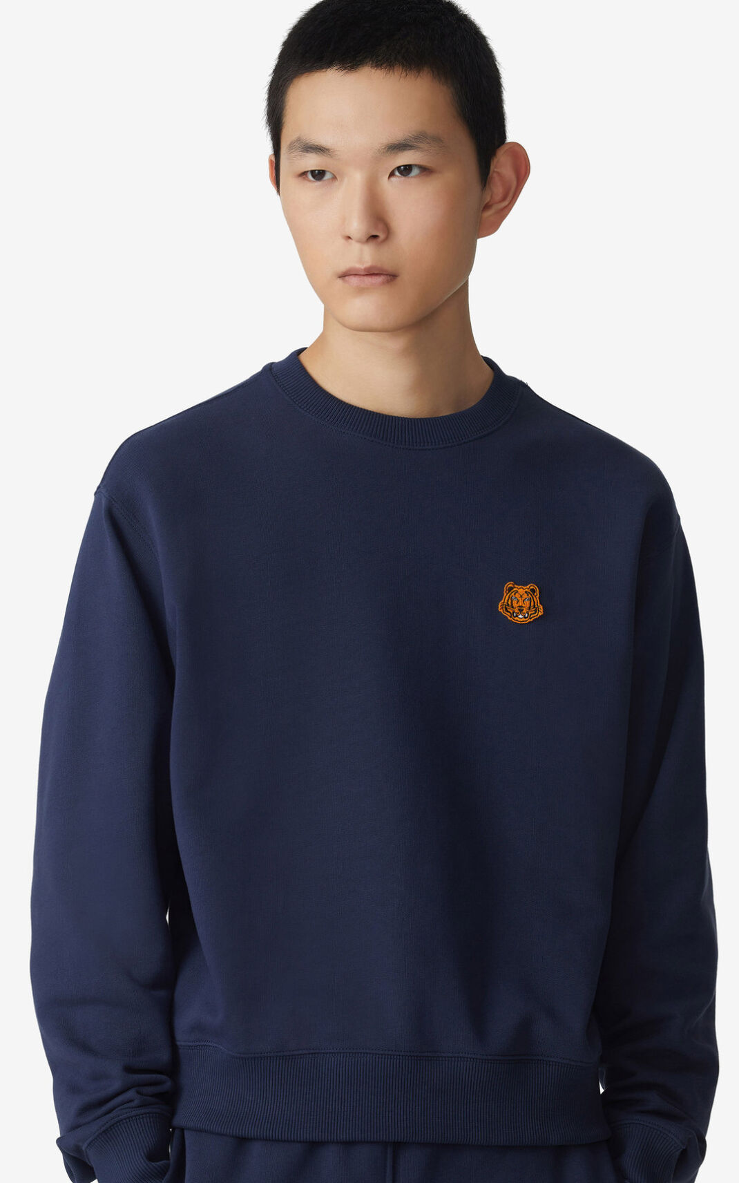 Sweat Kenzo Tiger Crest Homme Bleu Marine Bleu | BMSP-93502